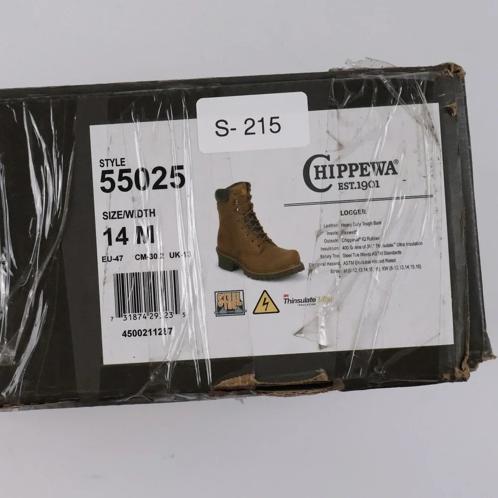 Chippewa Logger 55025 Steel Toe Work Boots Brown Leather 14 M New NWT